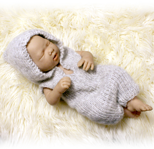 Kapuzen Overall hellgrau